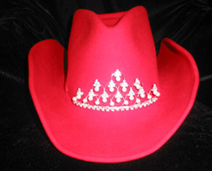 Texas Tiara in Red w/Pearls
