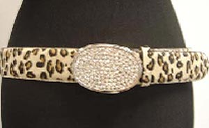 Creme crystal belt