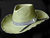 Green Straw Western Hat Cameo Lady on Band.