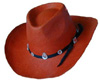 Red Straw Western Hat Rhinestones on Band