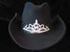 Texas Tiara in Black w/Rhinestone Drop